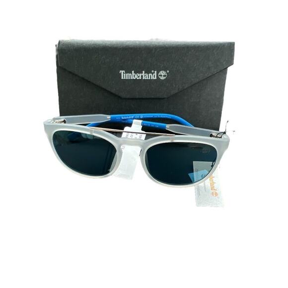 NEW Timberland Blue & Frosted Polarized Sunglasses Earth Keepers TB9181 53 19 1